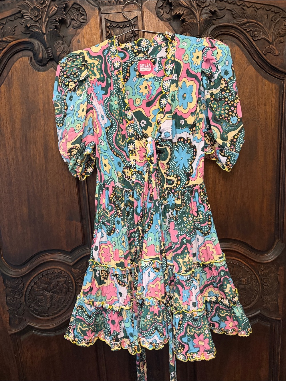 CeliaB Hortensia wrap Dress large - Picture 5 of 7